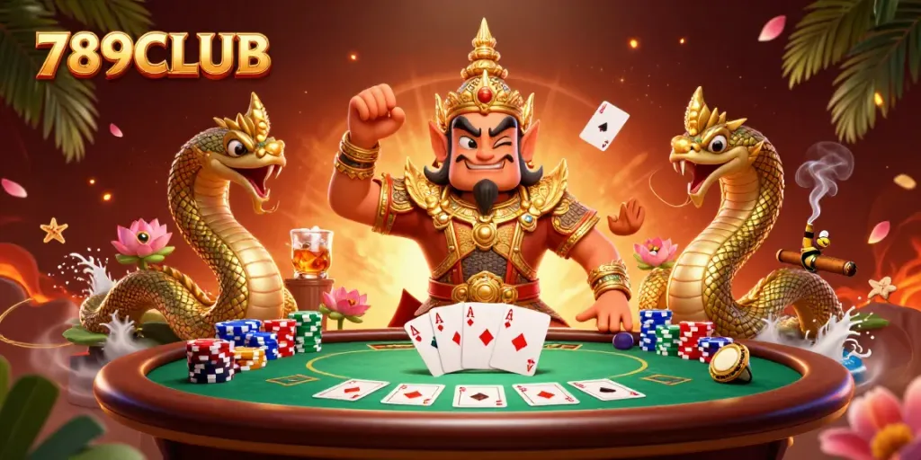 Experience thrilling gameplay at 789CLUB with colorful poker elements and vibrant characters.